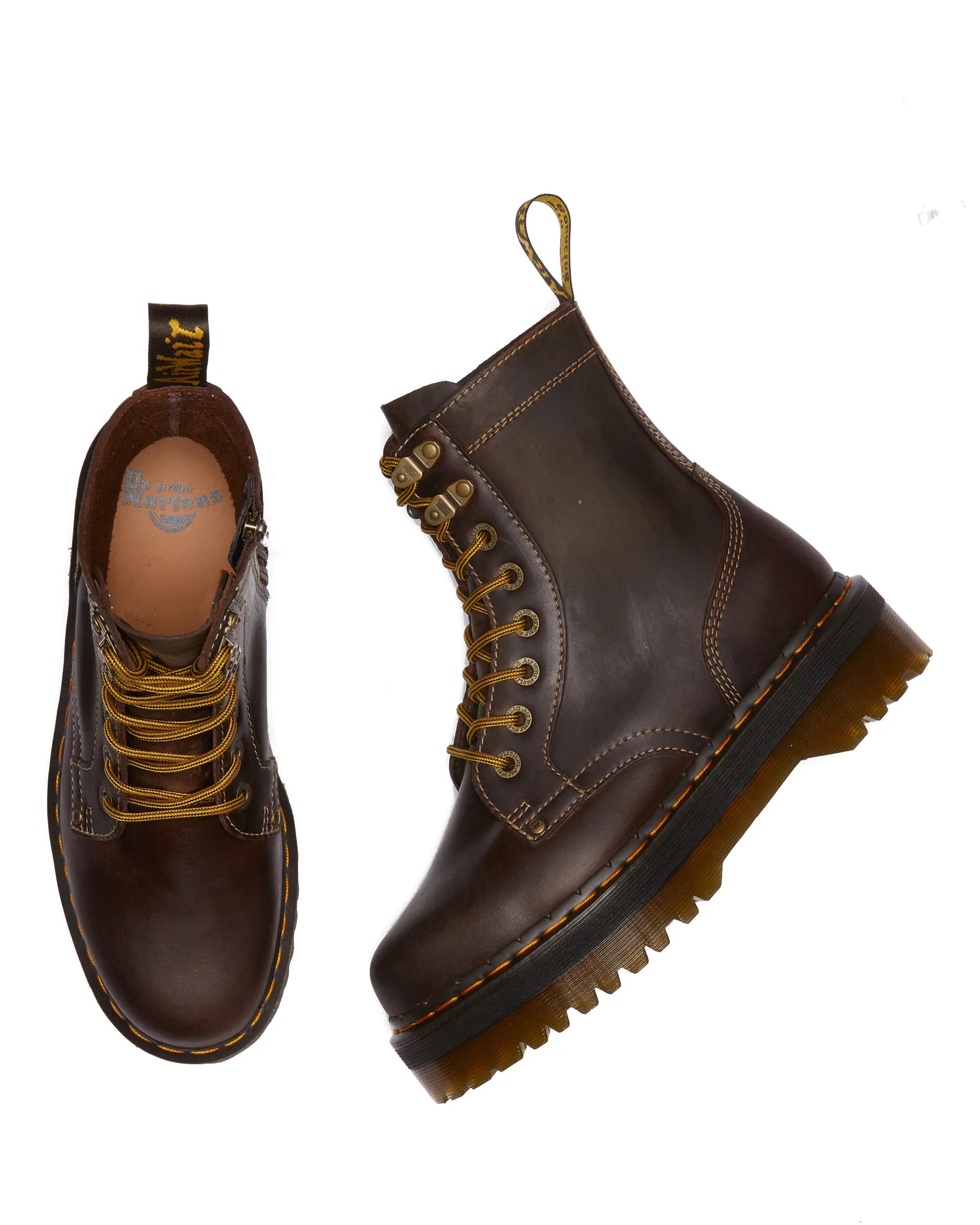 Bei PICK UP in Düsseldorf findest Du Dr. Martens, Jadon Arc Dark Brown Crazy Horse  und viel mehr von Dr. Martens