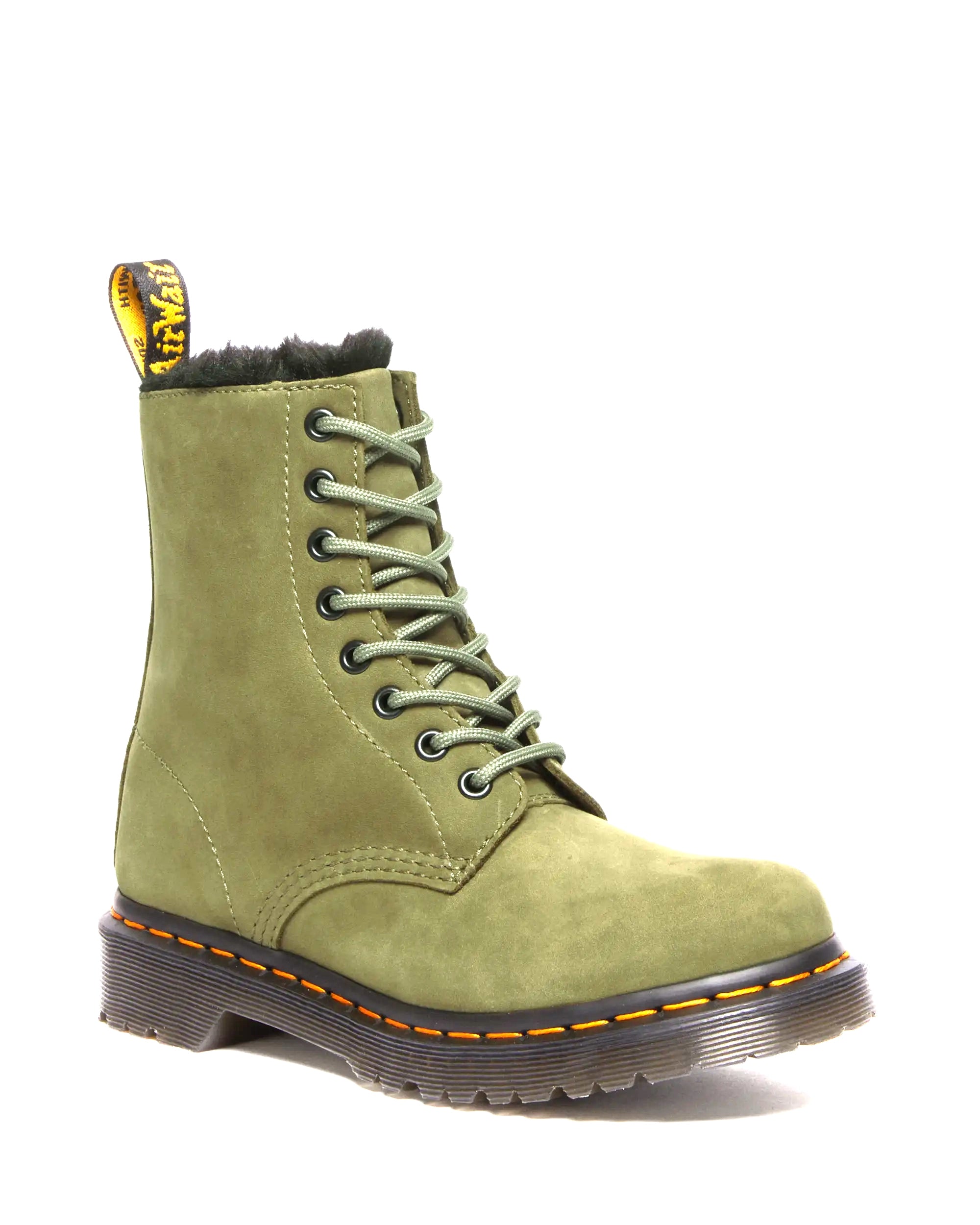 Bei PICK UP in Düsseldorf findest Du Dr. Martens, 1460 Serena Dms Olive Buffbuck  und viel mehr von Dr. Martens