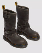 Bei PICK UP in Düsseldorf findest Du Dr. Martens, Anistone Hi Charcoal Grey Burnished Waxy Pull Up Wp  und viel mehr von Dr. Martens