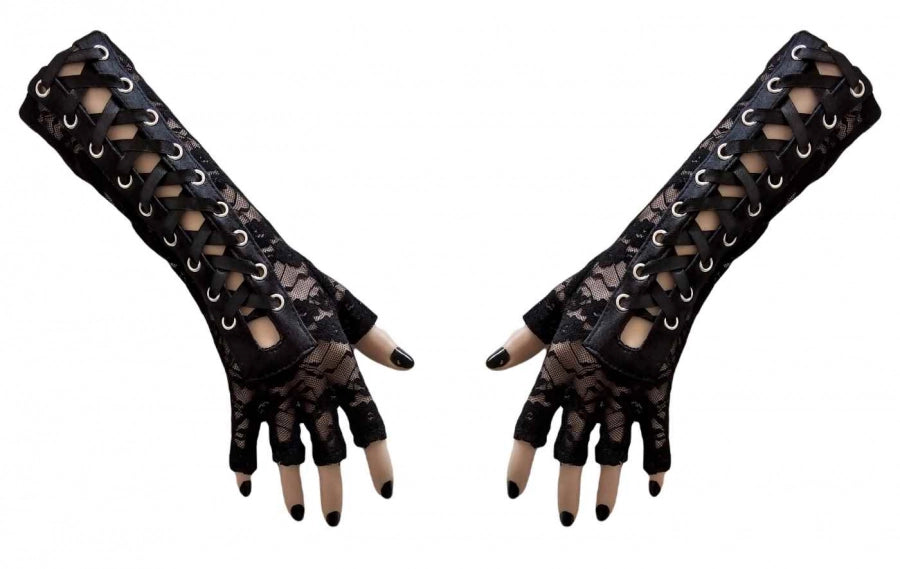 Bei PICK UP in Düsseldorf findest Du Netzhandschuhe, Armstulpen aus elastischer Spitze in schwarz und viel mehr von Tabassum