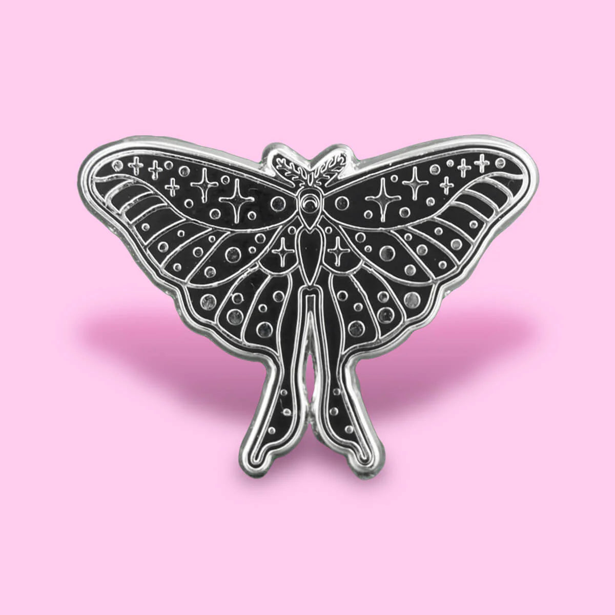 Extreme Largeness Cosmic Moth Black Emaille Pin Anstecker