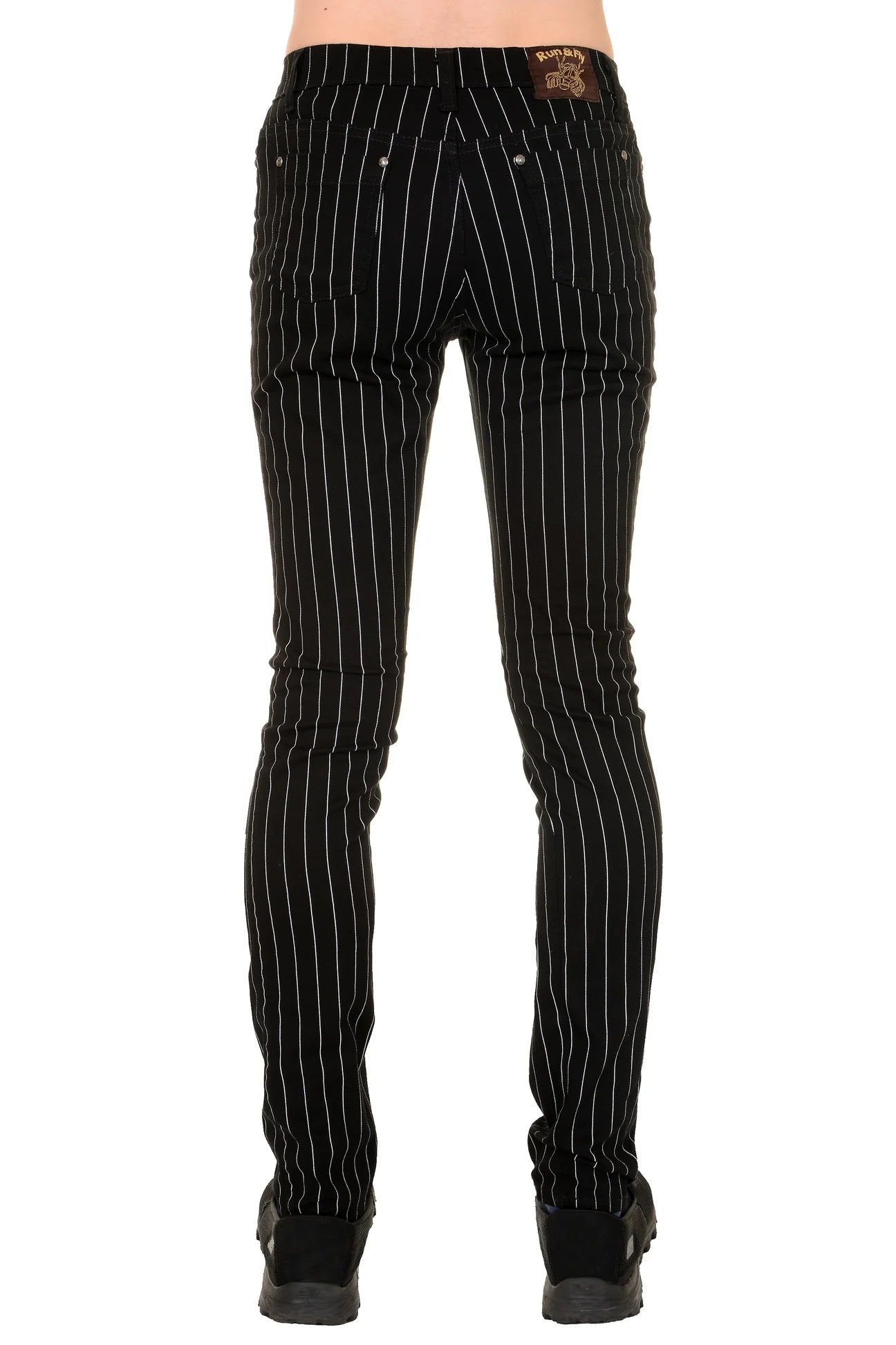 Bei PICK UP in Düsseldorf findest Du Run & Fly, JM1151, Pinstripe Skinny Jeans, black  und viel mehr von RUN & FLY