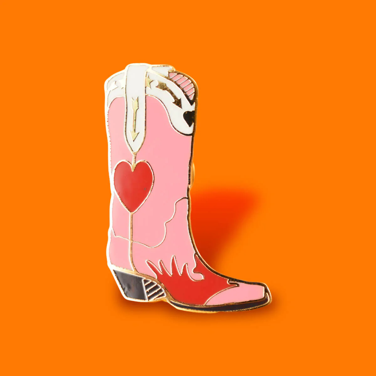Pink Cowboy Boot Enamel Pin von Extreme Largeness Western Stiefel pink
