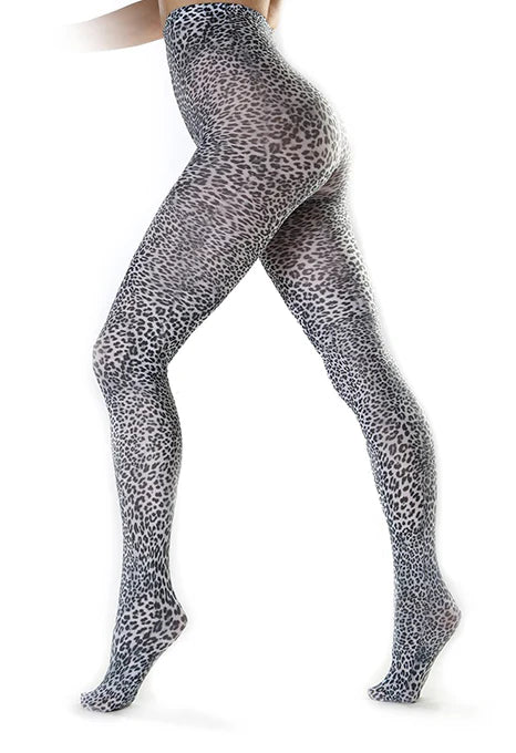 Pamela Mann Petite Leopard Tights in Schwarz-Weiß, handproduziert