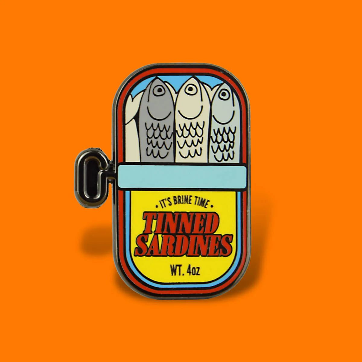 Tinned Sardines Enamel Pin von Extreme Largeness in Dosen-Design