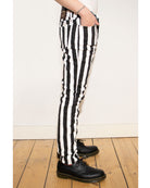 Bei PICK UP in Düsseldorf findest Du Run & Fly, JM1105, Wide Striped Skinny Jeans, Black/ White, UNISEX  und viel mehr von RUN & FLY