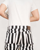 Bei PICK UP in Düsseldorf findest Du Run & Fly, JM1105, Wide Striped Skinny Jeans, Black/ White, UNISEX  und viel mehr von RUN & FLY