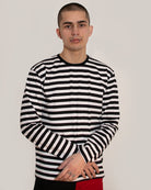 Bei PICK UP in Düsseldorf findest Du Run & Fly, Mens Striped Long Sleeve, Black/White  und viel mehr von RUN & FLY