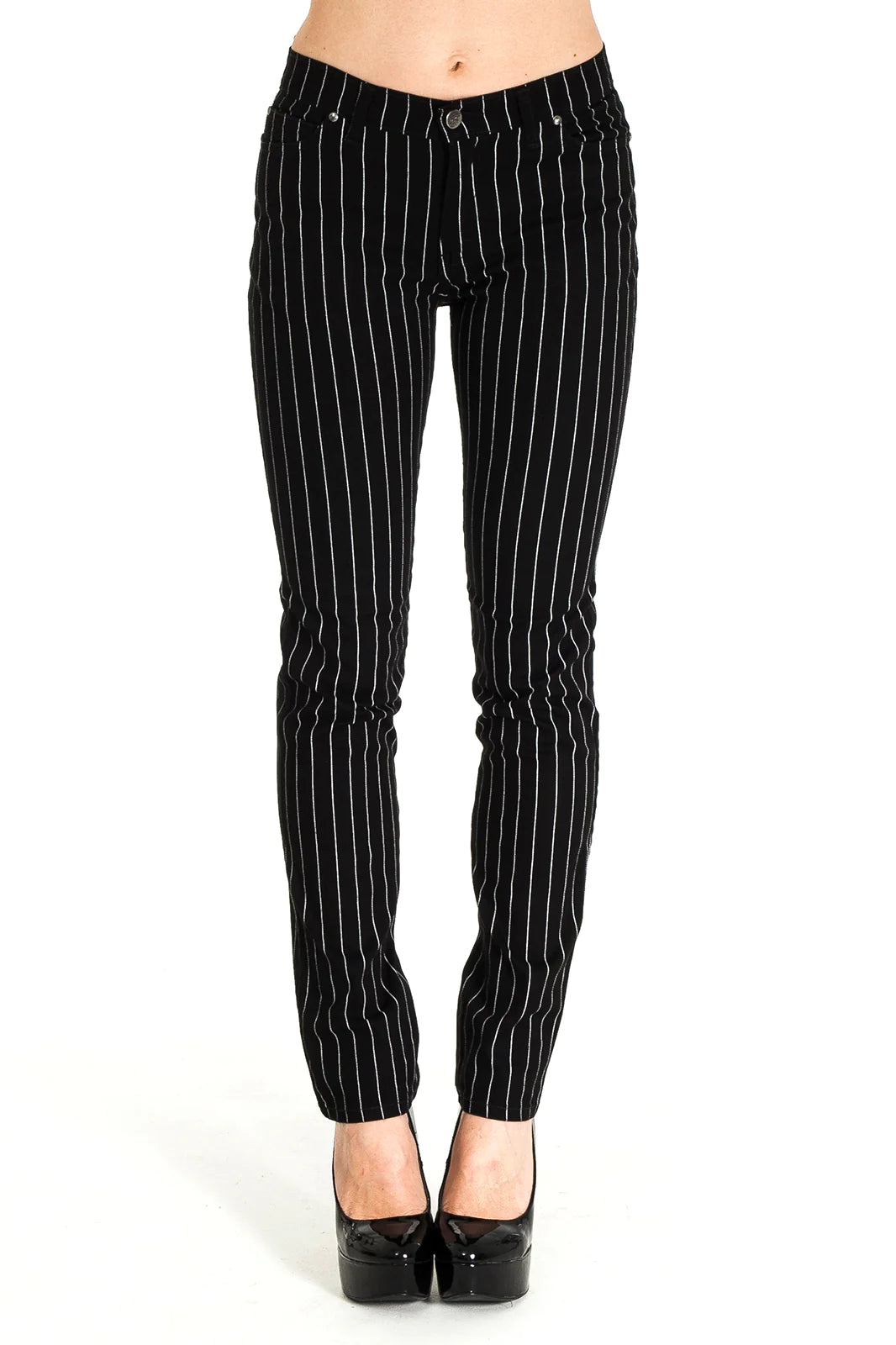 Run &amp; Fly, JM1151, Pinstripe Skinny Jeans, black