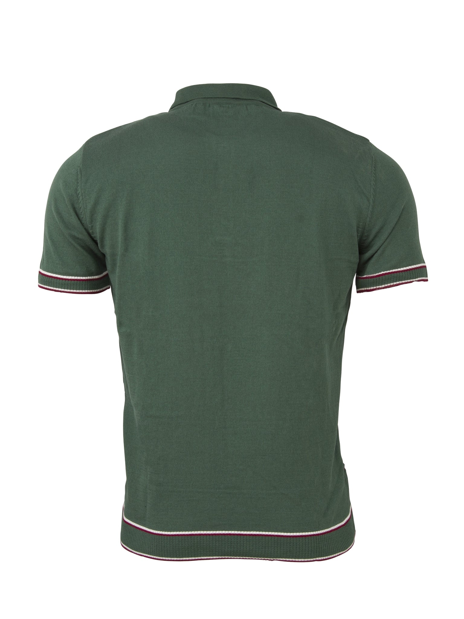 Relco, Men’s Cable Knit Striped Polo, Green – Seitenansicht | PICK UP Düsseldorf