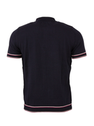 Relco, Men’s Cable Knit Striped Polo, Navy – Seitenansicht | PICK UP Düsseldorf
