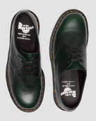 Dr. Martens 1461 DMS Green Buckingham Made in England 3-Loch Schuh aus grünem Leder mit gelber Rahmennaht
