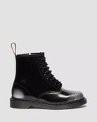 Dr. Martens 1460 Iz Silver Arcadia – silberner 8-Loch-Stiefel mit Reißverschluss aus zweifarbigem Arcadia-Leder