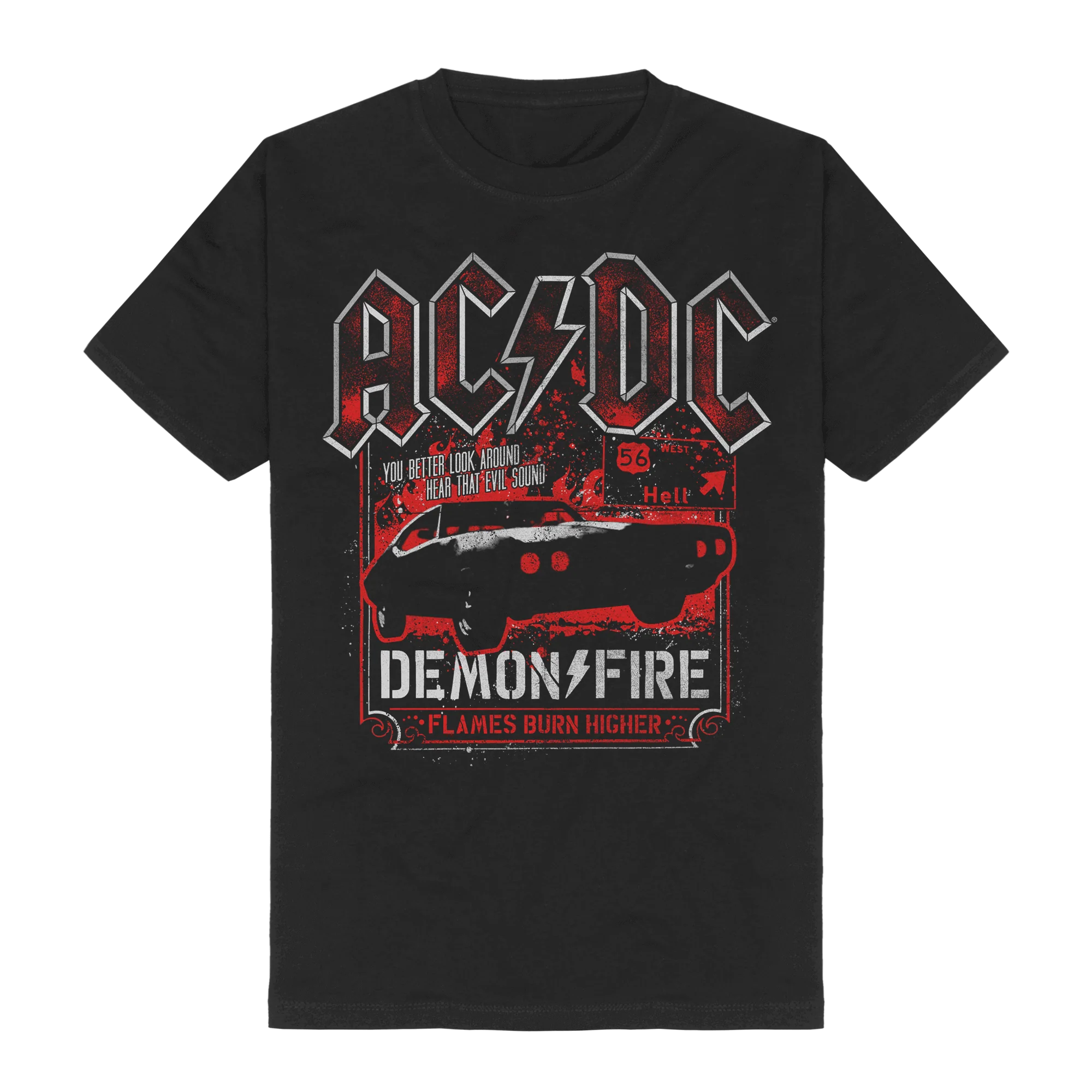 AC/DC Demon Fire Hell T-Shirt – offizielles Bandshirt schwarz