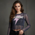 Blondie Lightning Strike Mesh Crop Modelfoto – offizielles Damen-Bandmerch | PICK UP Düsseldorf