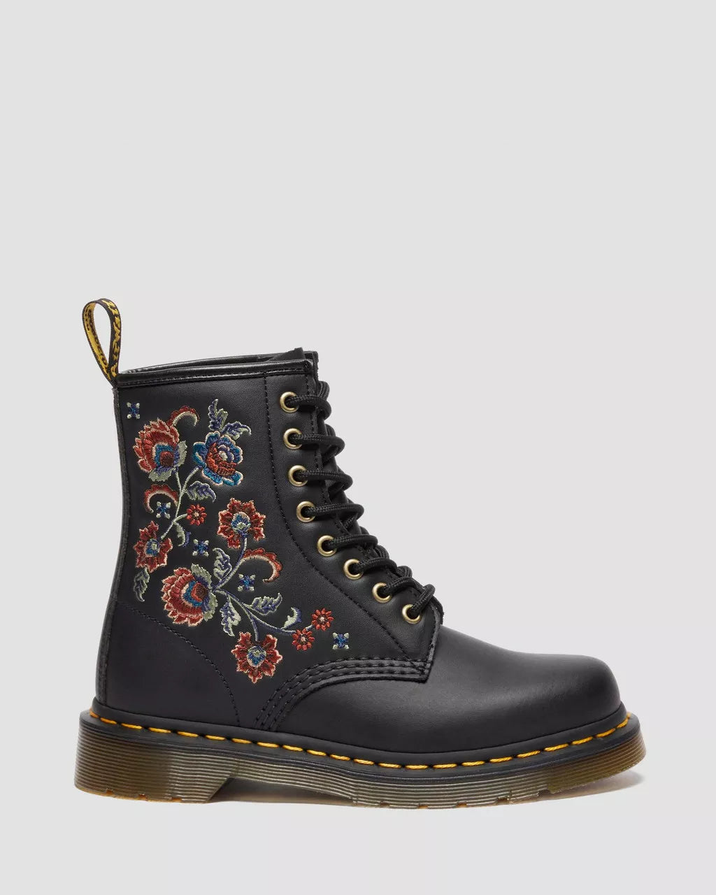 Dr. Martens 1460 Vonda Tavern Floral Black Genix Nappa 8-Loch Boot mit floralem Stickmuster
