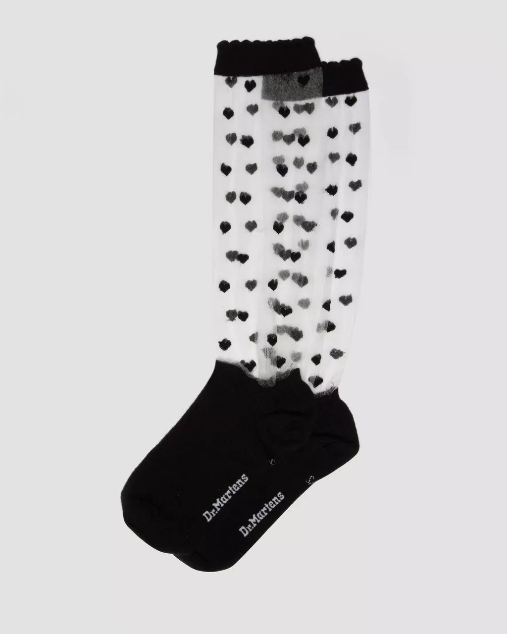 Dr. Martens kurze Mesh‑Socken schwarz mit Herzmuster
