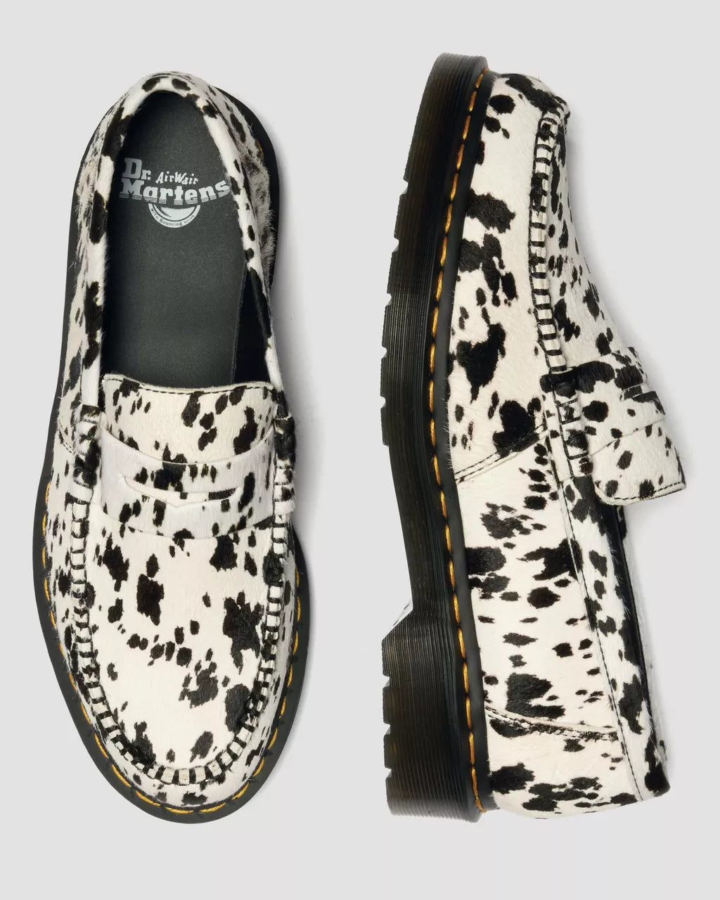 Dr Martens Penton Dalmatian Hair On Loafer Cow Print