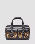 Dr. Martens Weekender Tasche Schwarz mit Leopard Hair‑On
