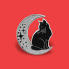 Extreme Largeness Cat on Glitter Moon Emaille Pin Anstecker