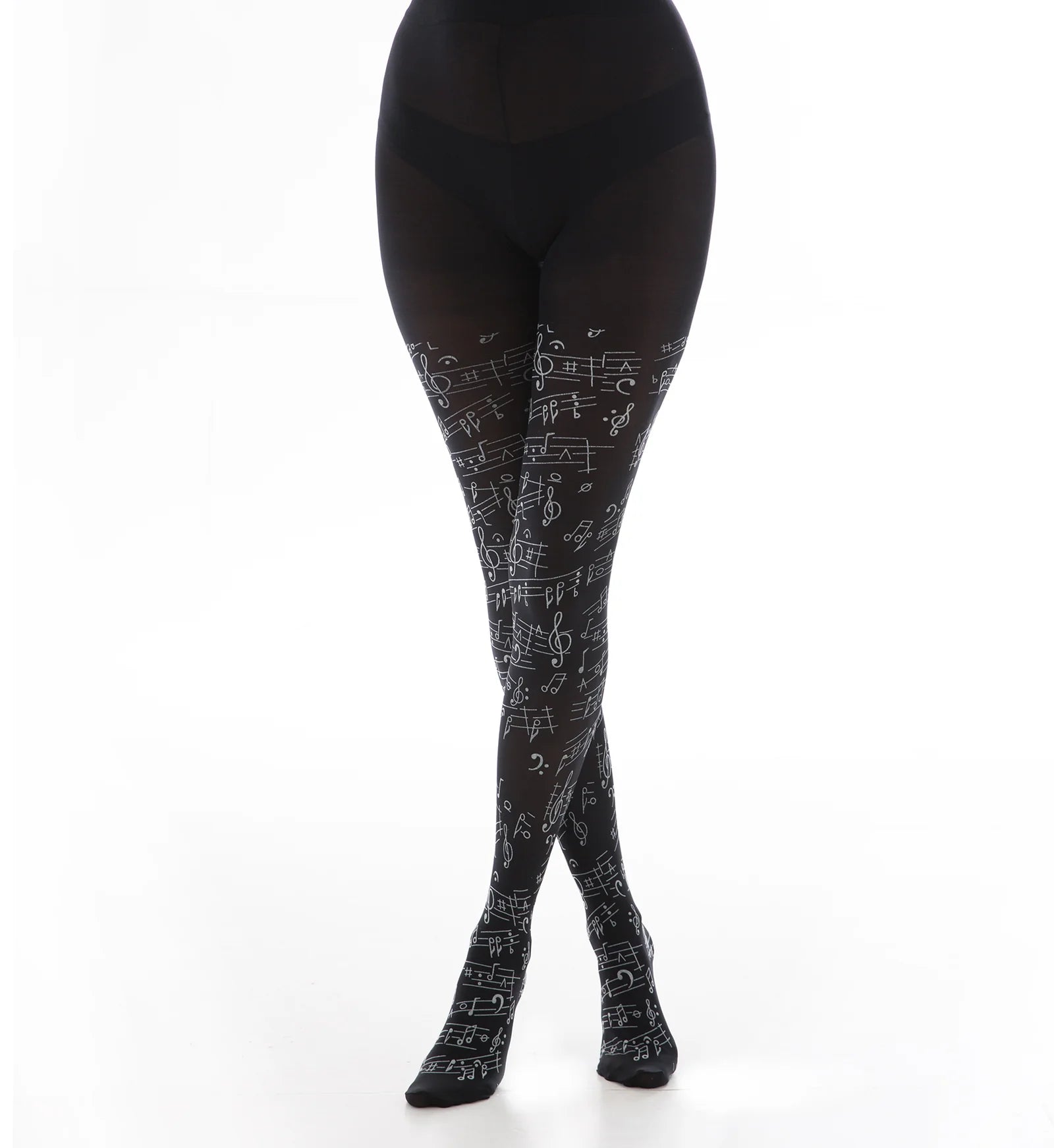 PAMELA MANN Pamela Mann, Flocked Tights Musical Notes Black  Pick Up | Düsseldorf