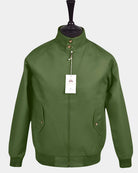 Hoxton Harrington Jacke Olive – kariertes Futter | PICK UP Düsseldorf