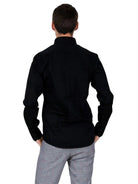 Relco, Men’s Black Oxford Long Sleeve Shirt – Seitenansicht | PICK UP Düsseldorf