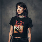 Korn Shadow Playground Crop Top Modelfoto – offizielles Damen-Bandmerch | PICK UP Düsseldorf