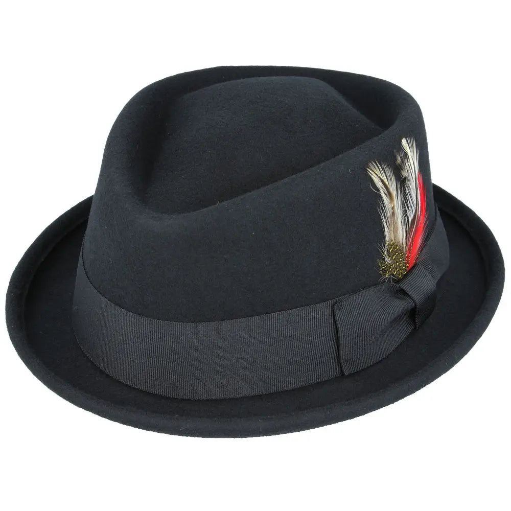 Maz Crushable Wool Felt Diamond Crown Pork Pie Hat Black bei PICK UP 78 Düsseldorf
