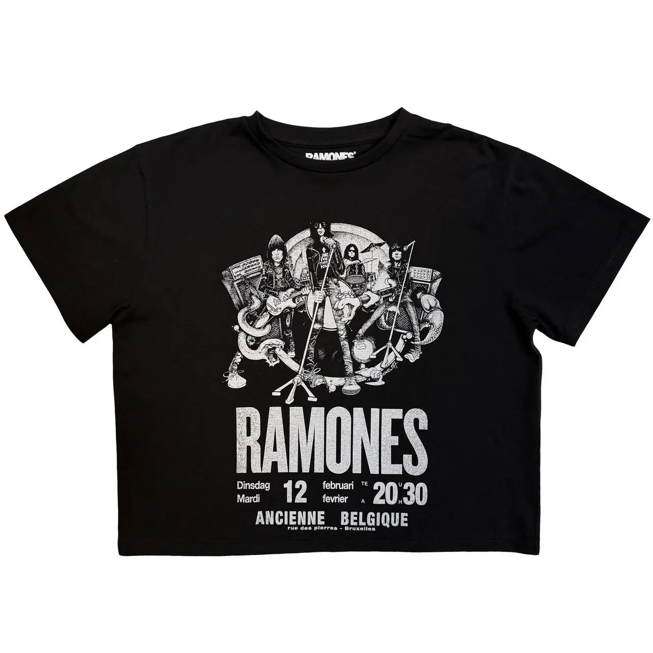 Bandshirt, Ramones, Belgique Crop Top – Produktansicht | PICK UP Düsseldorf