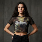Slipknot TESF Profile Mesh Crop Modelfoto – offizielles Damen-Bandmerch | PICK UP Düsseldorf