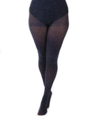 Pamela Mann Small Leopard Tights in Marineblau, handproduziert