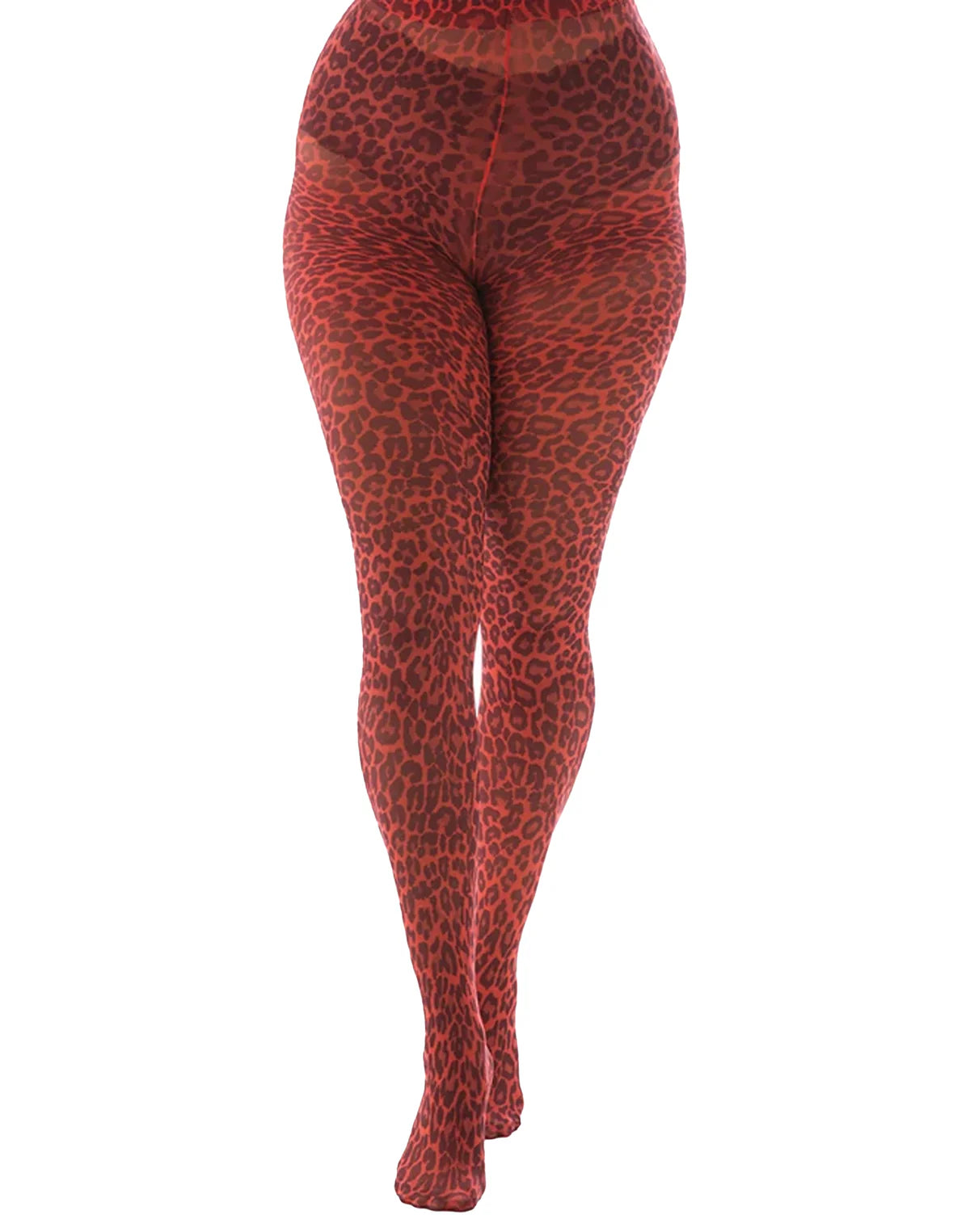 Pamela Mann Small Leopard Tights in Rostbraun, handproduziert