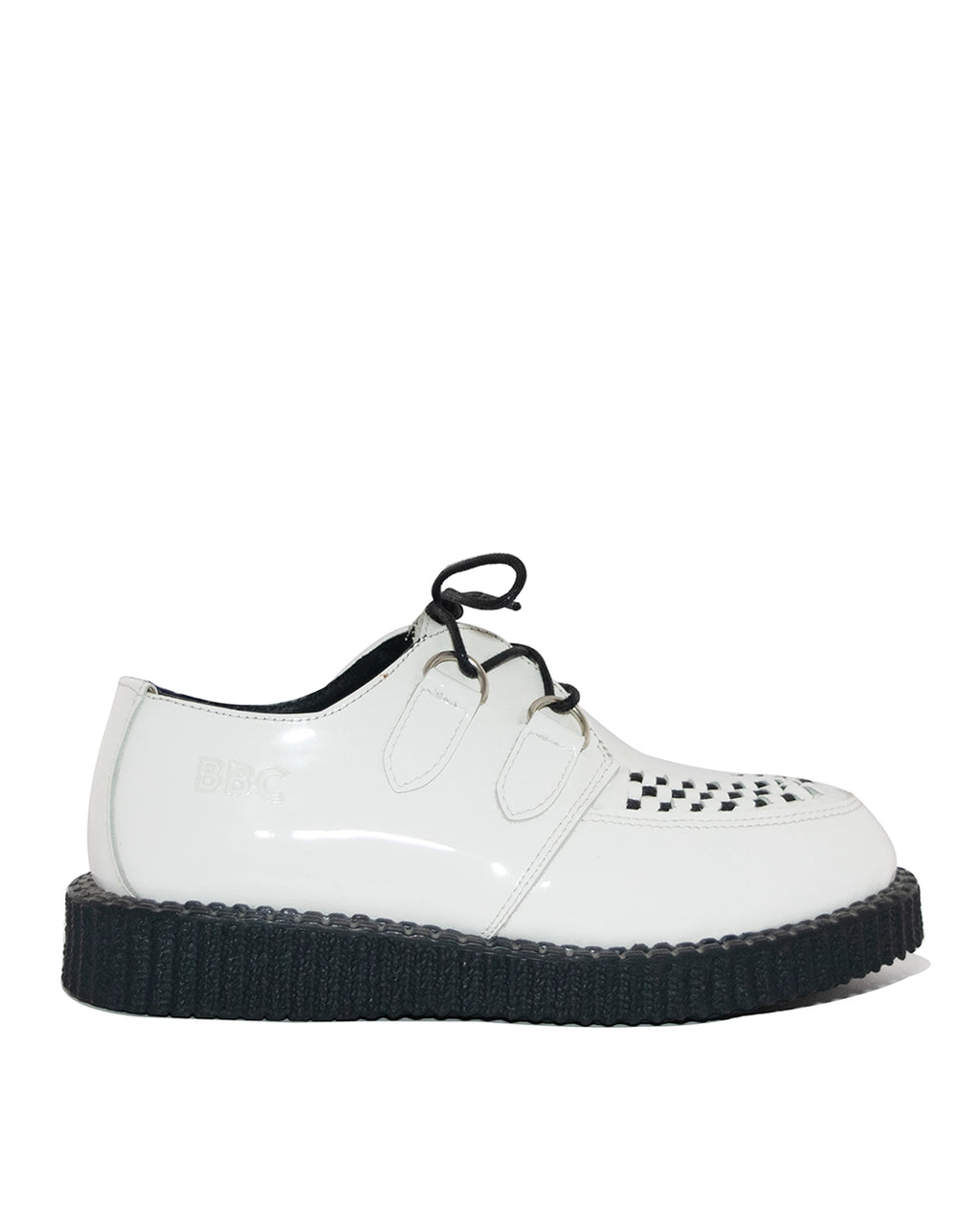 BBC Creeper Haley, white patent leather