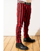 RUN & FLY Run & Fly, JM1105, Wide Striped Skinny Jeans, Red/ Black, UNISEX  Pick Up | Düsseldorf